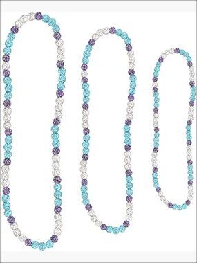 Rhinestone Beaded Baseball Chain Necklace with Elastic Band